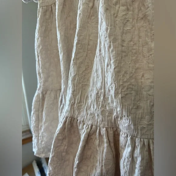 Zara Cream Textured Kids Dress - Picture 3 of 9